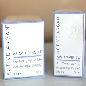 ACTIVE ARGAN O23 X5 OVERNIGHT MELTING BALM / ARGAN RENEW ALL OVER DROPS SEALED